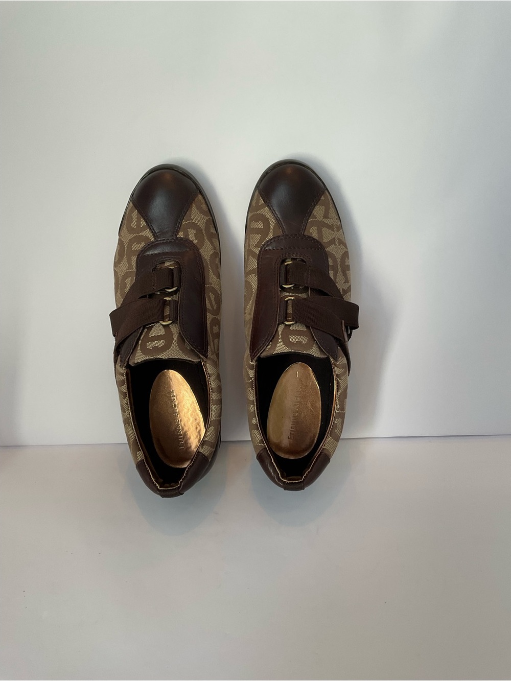 Vintage Etienne Aigner E-Giana Women’s Brown & Beige Logo Sneaker Style Flats - Picture 5 of 9